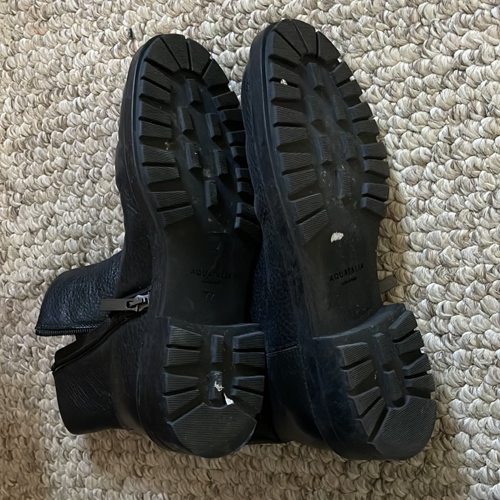 Lauriston Aquatalia Weatherproof Bootie Ankle Boot In Black Leather - Picture 4 of 4